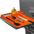 Silicone Grill Mat, Large Size Silicone Side Shelf Griddle Tools Spatula Mat with Drip Pad for Outdoor Grill Kitchen Countertop, Reusable Black-stone Griddle Accessories, Orange