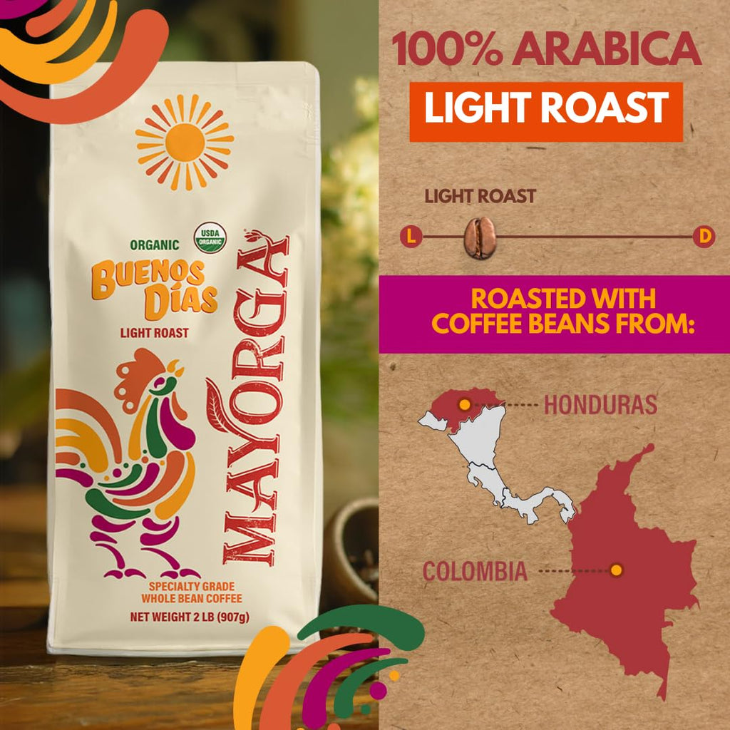 Mayorga Organic Coffee 2lb Cafe Cubano Roast - Dark Roast Whole Bean Specialty Grade Coffee, 100% Arabica, Slow Roasted, Bold and Smooth Flavor with Low Acidity - USDA Organic, Non-GMO, Kosher