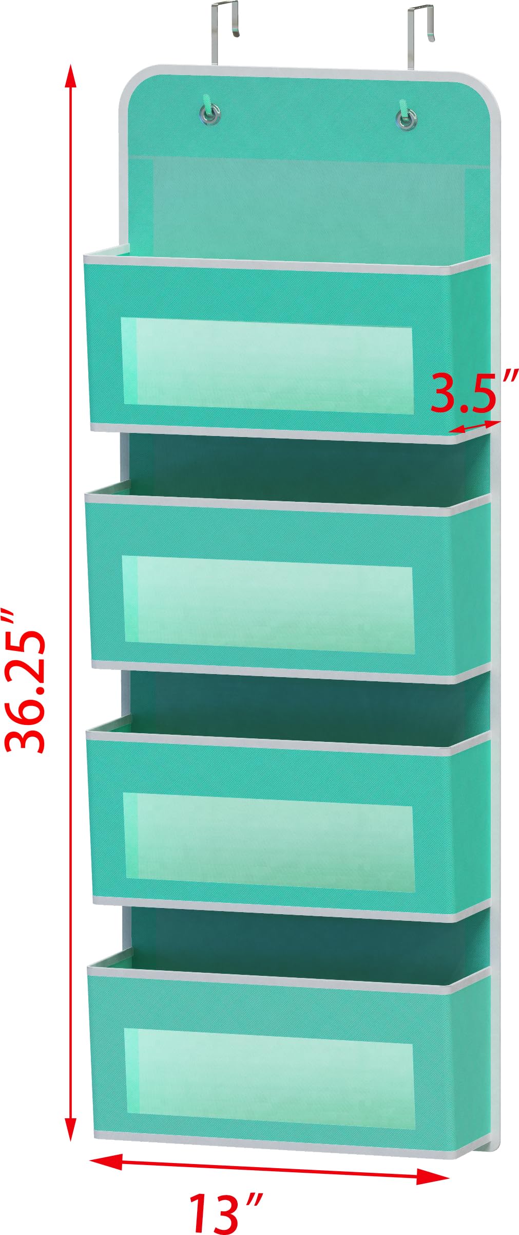 Simple Houseware 6 Clear Window Pocket Over Closet Door Storage Hanging Organizer for Bedroom, Bathroom, Pantry, Beige