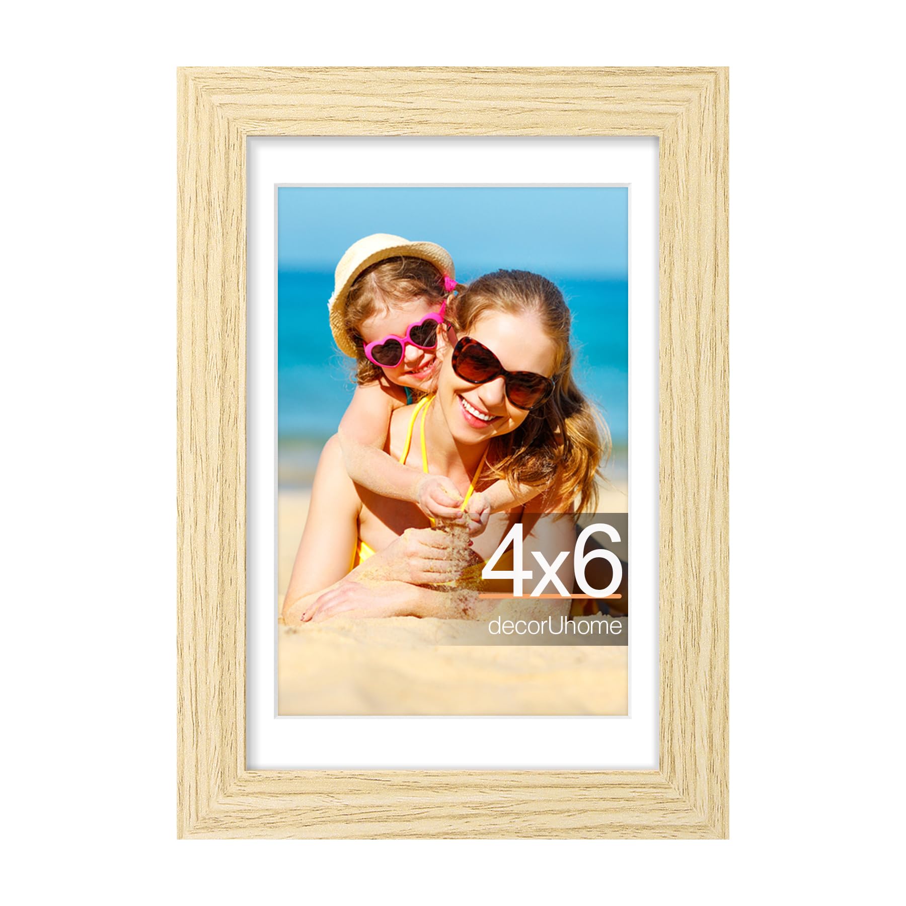 decorUhome 8x10 Picture Frame, Display Pictures 5x7 with Mat or 8x10 without Mat, Wall & Tabletop Display Photo Frame, Black, 1 Pack