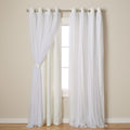 TOWN & COUNTRY LUXE Talia Double Layer Indoor Curtains, Sheer and Room Darkening Blackout, Grommet Top, Energy Efficient, 2-Pack Set, 52"x84", Rose Blush