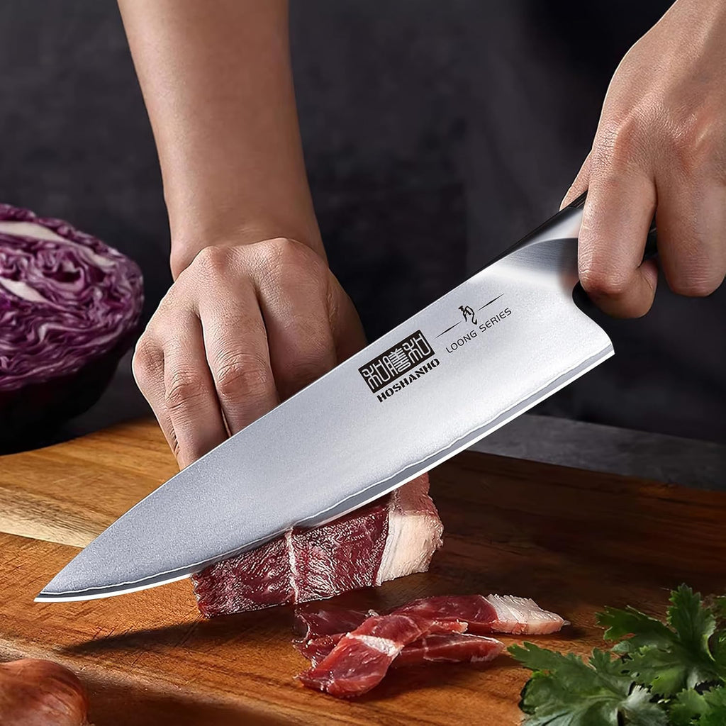 HOSHANHO Kitchen Knife Set with Block, 14-Piece Professional Ultra Sharp Knife Block Set in Knife Drawer Organizer, Japanese High Carbon Stainless Steel Chef Knives Set with Sharpener