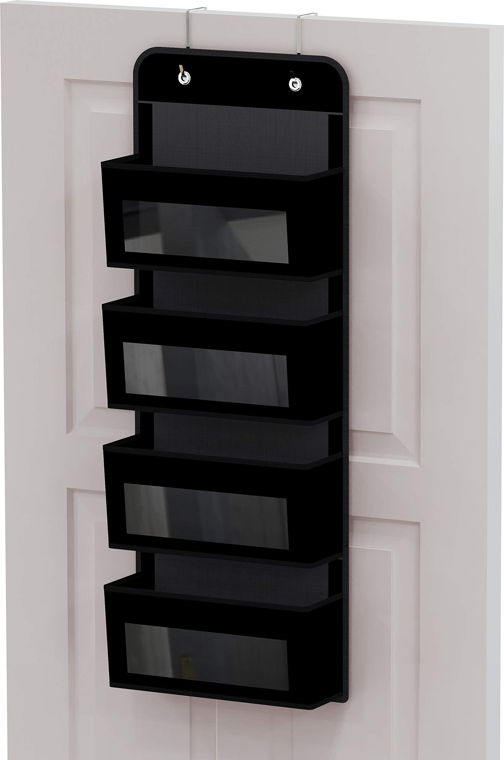 Simple Houseware 6 Clear Window Pocket Over Closet Door Storage Hanging Organizer for Bedroom, Bathroom, Pantry, Beige
