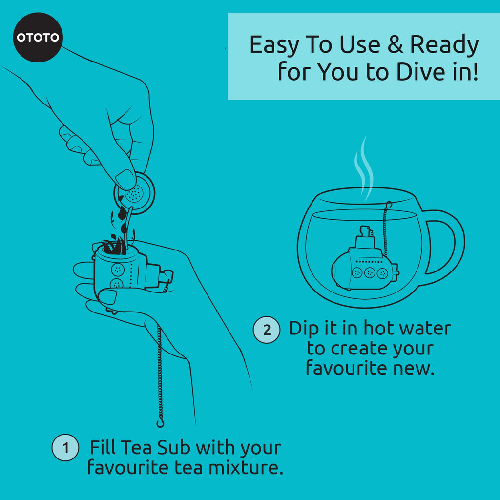 Cute Tea Infuser by OTOTO - Loose Leaf Tea Steeper, Tea Accessories, Tea Diffusers, Tea Infuser for Loose Leaf Tea, Tea Strainers, Cute Gifts, Tea Gift Set, Kitchen Gifts, Cooking Gadgets