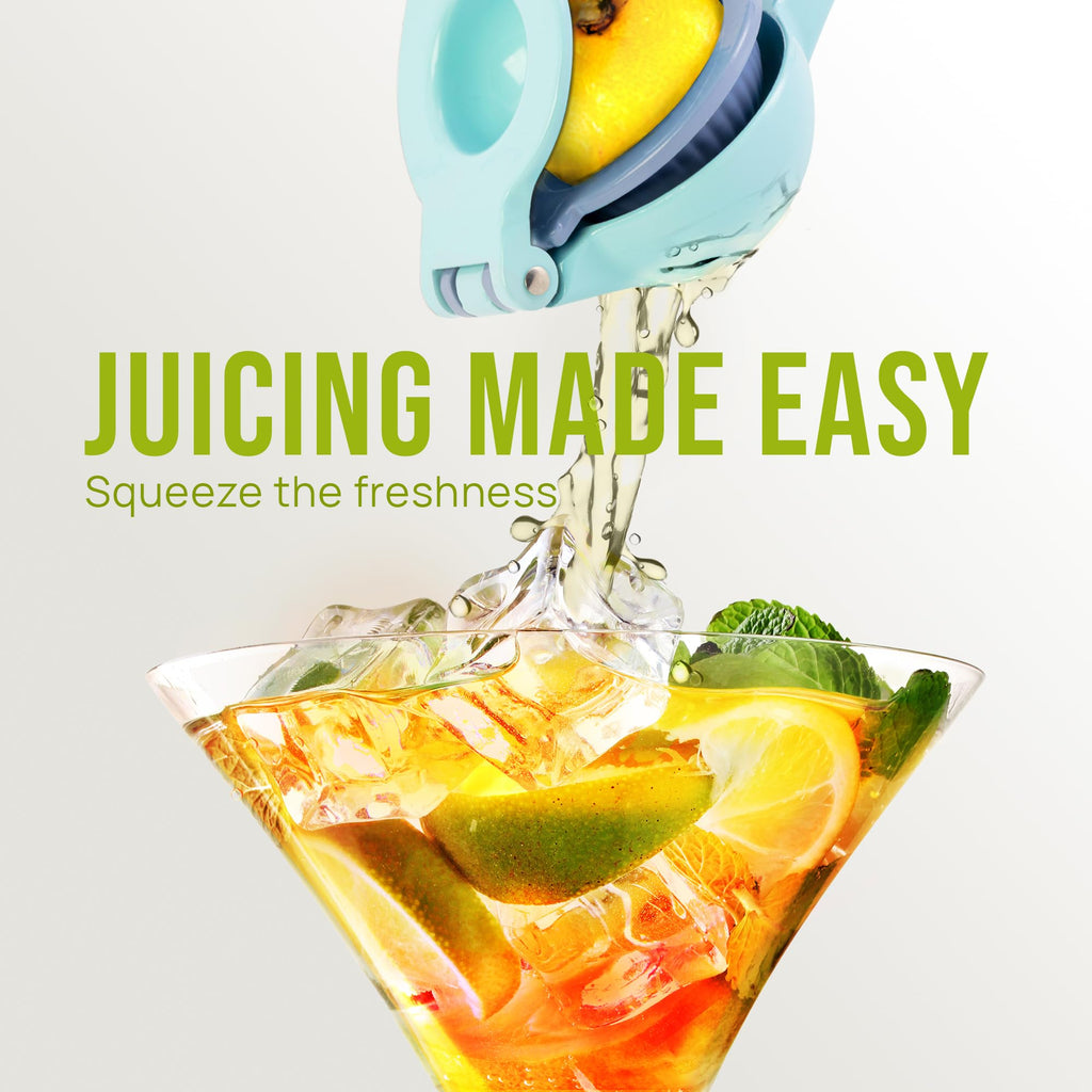 Zulay Kitchen Metal 2-in-1 Lemon Squeezer - Sturdy Max Extraction Hand Juicer Lemon Squeezer Gets Every Last Drop - Easy to Clean Manual Citrus Juicer - Easy-Use Lemon Juicer Squeezer - Yellow/Green