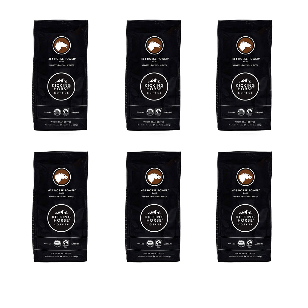 Kicking Horse Coffee, 454 Horse Power, Dark Roast, Whole Bean, 10 oz - Certified Organic, Fairtrade, Kosher Coffee