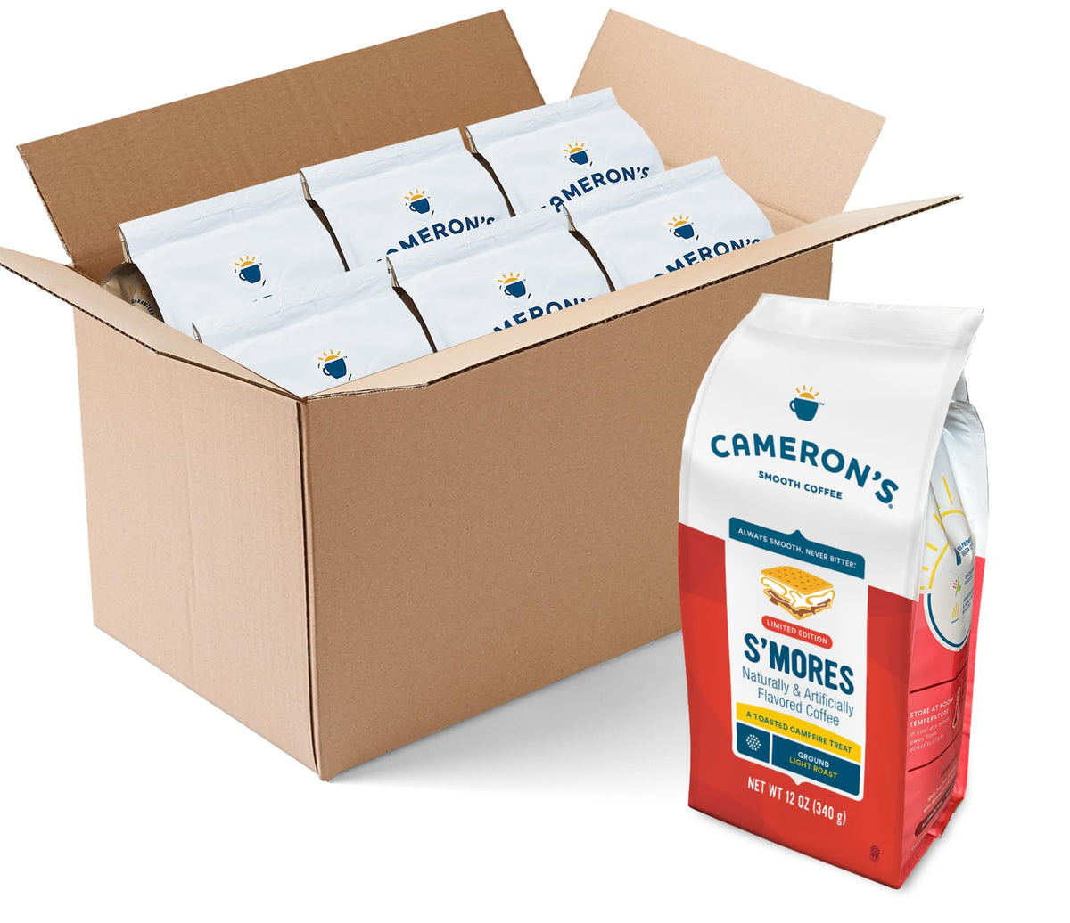Cameron's Coffee Roasted Ground Coffee Bag, Dark Chocolate Mocha, Smooth Flavored Coffee, Sustainable, Small-batch Roasted, 28 Ounce (Pack of 1)