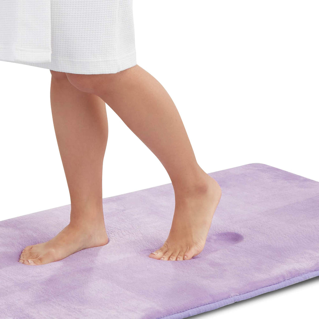 Genteele Memory Foam Bath Mat Non Slip Absorbent Super Cozy Velvet Bathroom Rug Carpet (20 inches X 32 inches, Grey)