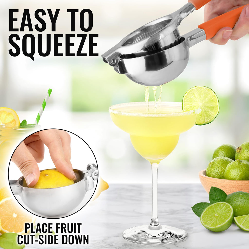 Lemon Squeezer Stainless Steel with Premium Quality Heavy Duty Solid Metal Squeezer Bowl - Large Manual Citrus Press Juicer and Lime Squeezer Stainless Steel - by Zulay Kitchen