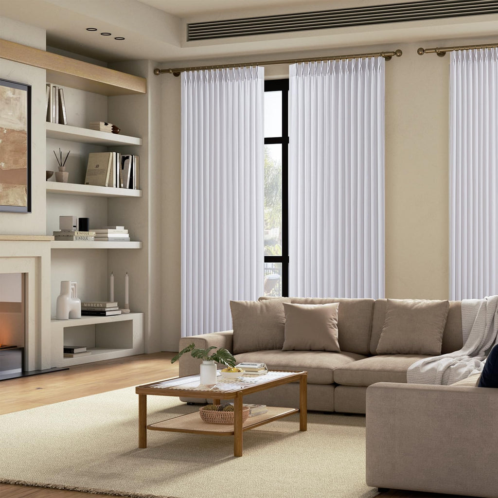 Pinch Pleated Linen Curtains 96 Inches Extra Long Olive Green Drapes, Thick Linen Light Filtering Memory Trained Pleat Curtain for Living Room and Bedroom Privacy 2 Panels Texture with Back Tab