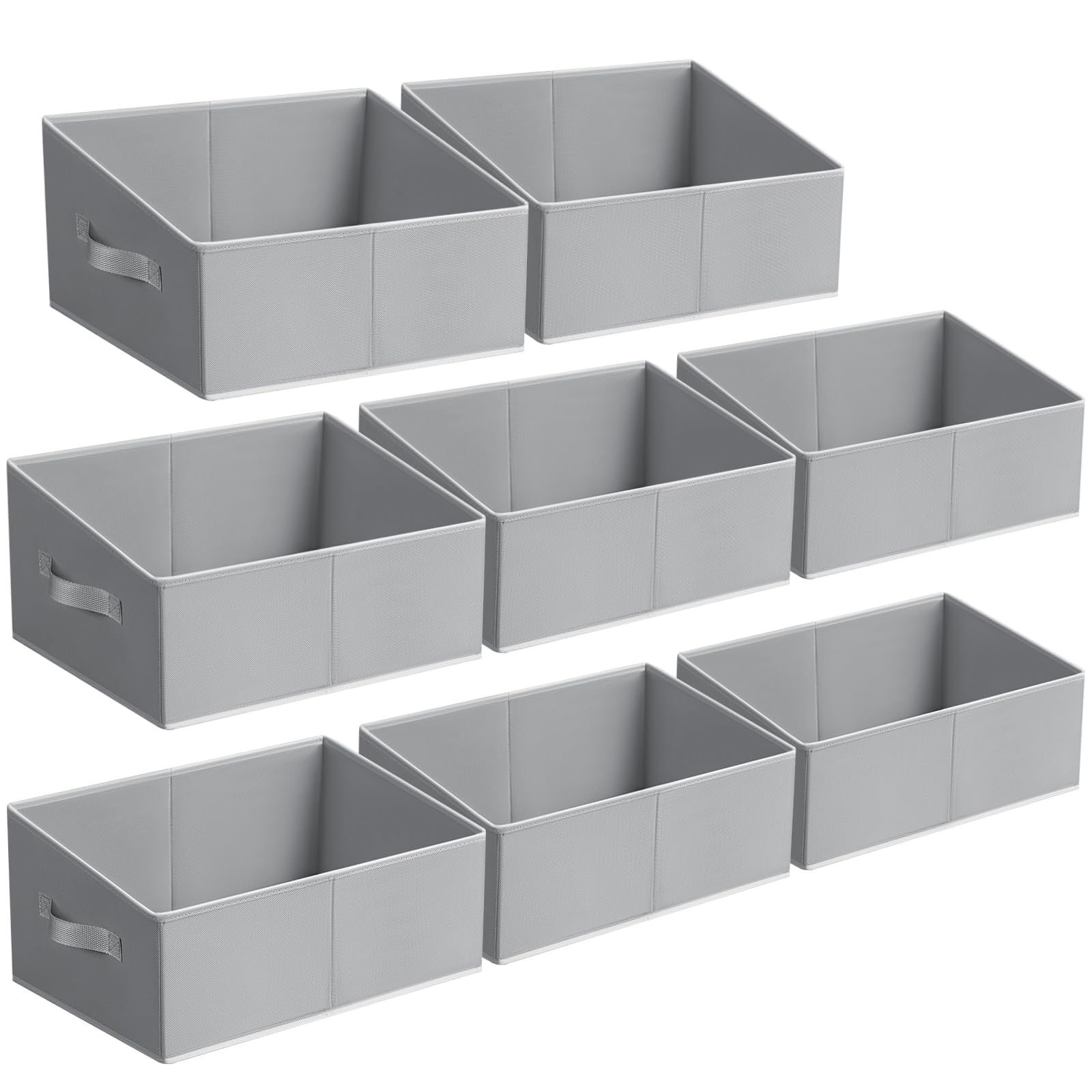 Homsorout Storage Bins Cube Storage Organizer - 8 Pack Fabric Trapezoid Storage Cubes for Bins and Baskets for Shelves Collapsible Non-Separating Trapezoidal Flared Cube Organizer, Light Gray