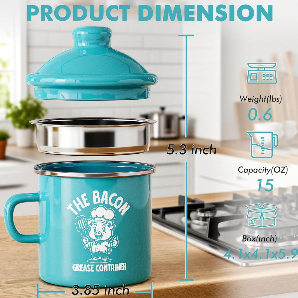 Aqua Meat Chopper And 15OZ Blue Bacon Grease Saver