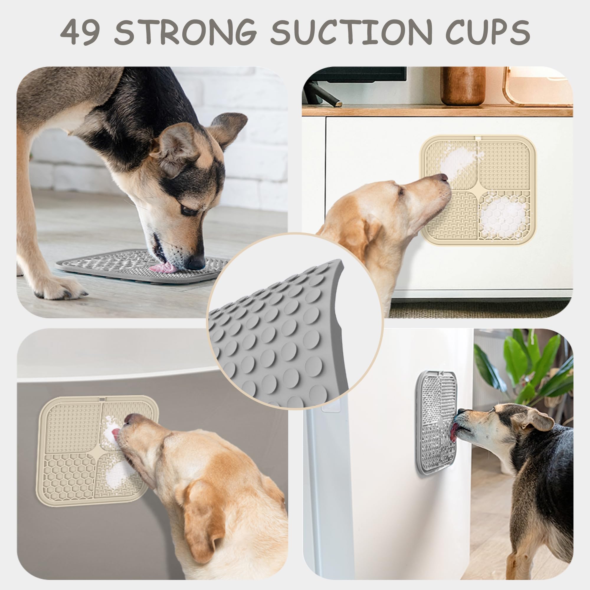 2 Pack Lick Mat for Dogs,Cats,Upgraded 8.5×8.5 inches Licking Mats with Suction Cups,Slow Feeder Licking Pad for Anxiety Relief and Boredom Reducer,Suitable for Dog Training Set 2