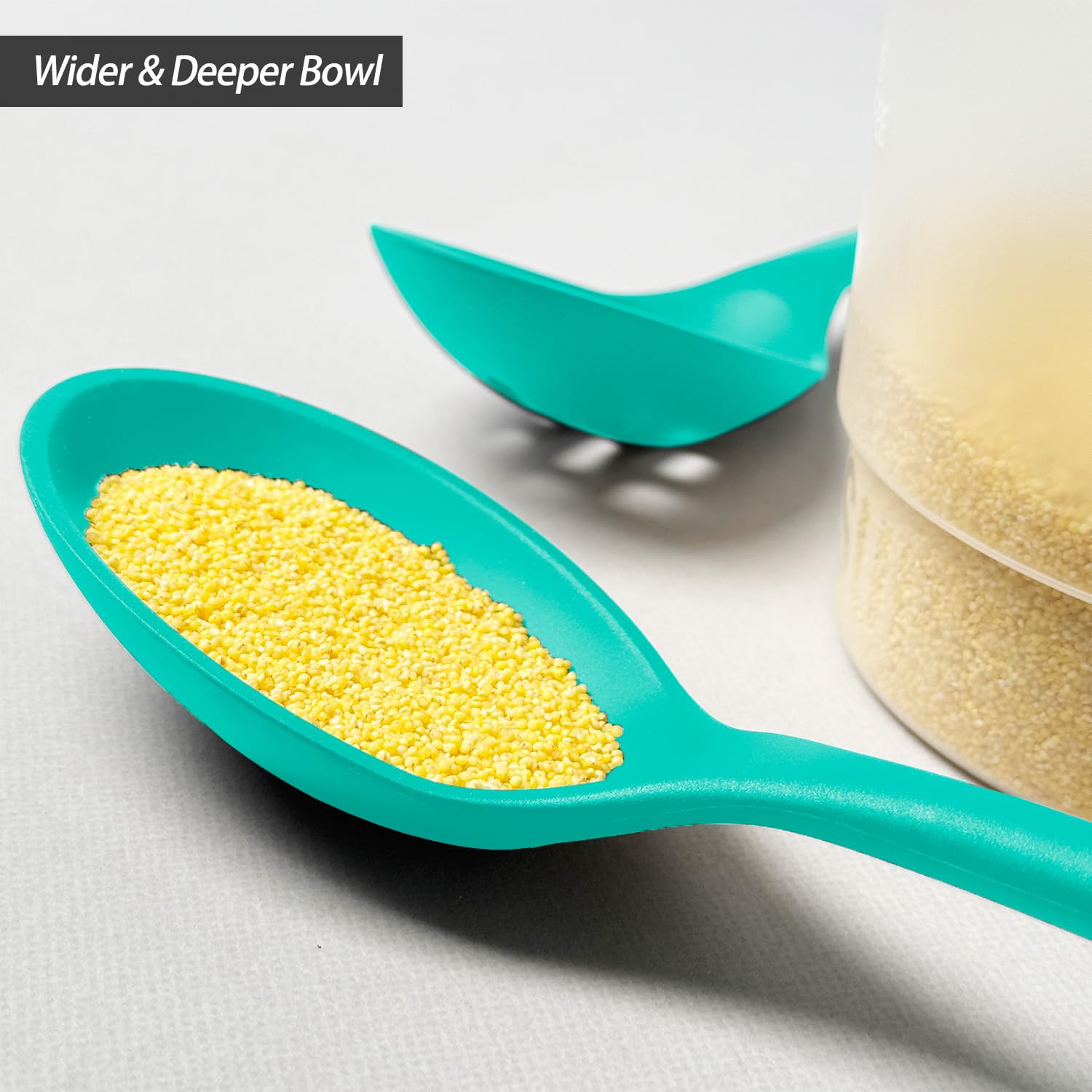 Silicone Spoons for Cooking - Extra Large Kitchen Spoons for Mixing, Serving, & Stirring - 600°F Heat-Resistant Non Stick Utensils Ladle & Skimmer- Dishwasher Safe, Black