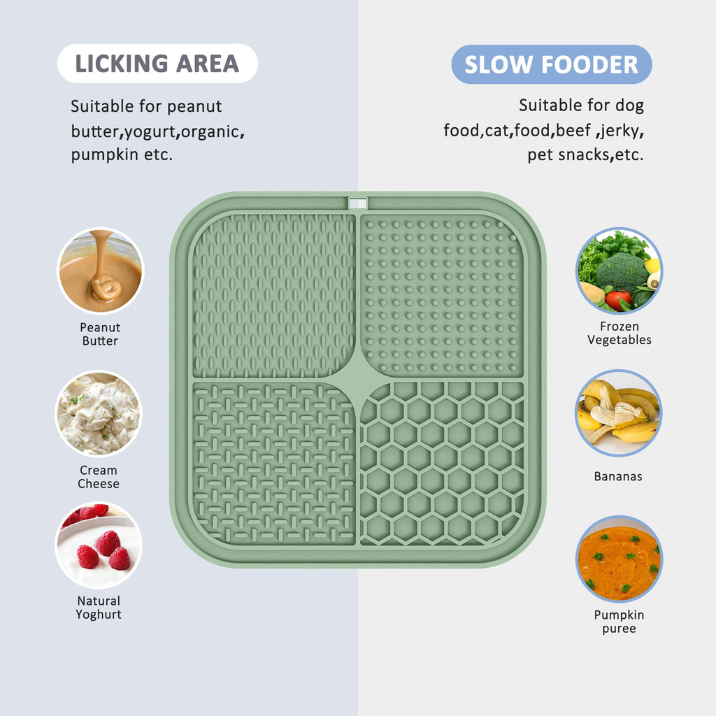 2 Pack Lick Mat for Dogs,Cats,Upgraded 8.5×8.5 inches Licking Mats with Suction Cups,Slow Feeder Licking Pad for Anxiety Relief and Boredom Reducer,Suitable for Dog Training Set 2