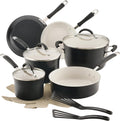 Rachael Ray - 16802 Rachael Ray Cucina Nonstick Cookware Pots and Pans Set, 12 Piece, Sea Salt Gray