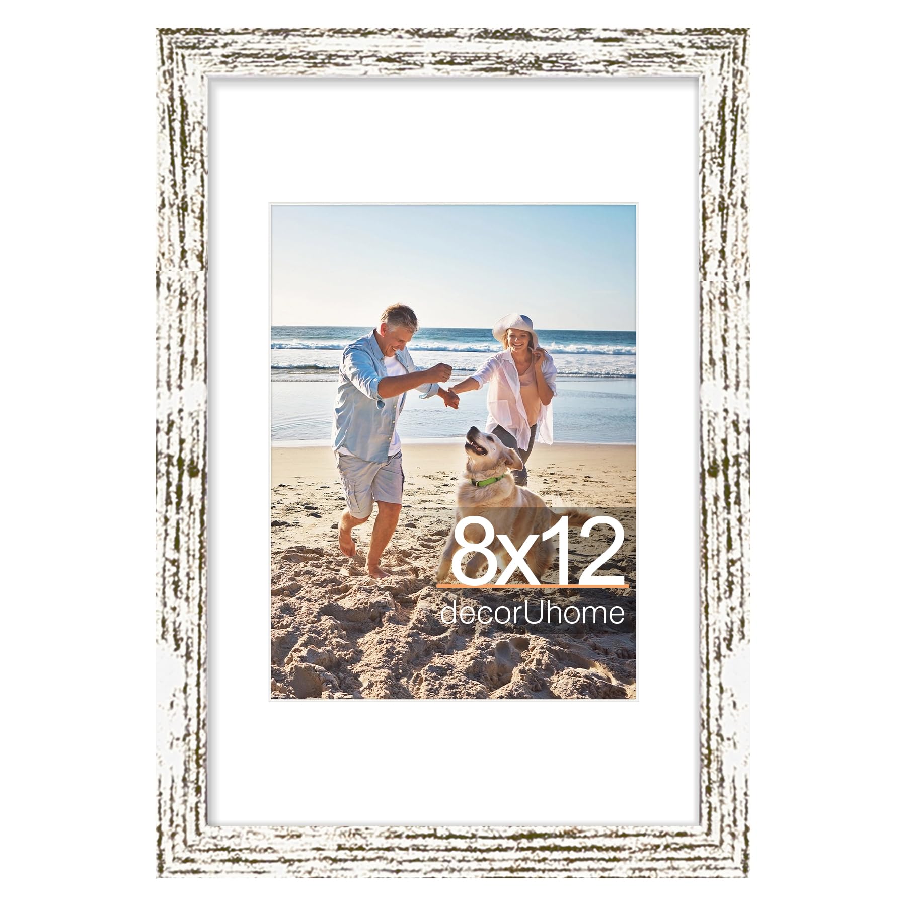 decorUhome 8x10 Picture Frame, Display Pictures 5x7 with Mat or 8x10 without Mat, Wall & Tabletop Display Photo Frame, Black, 1 Pack