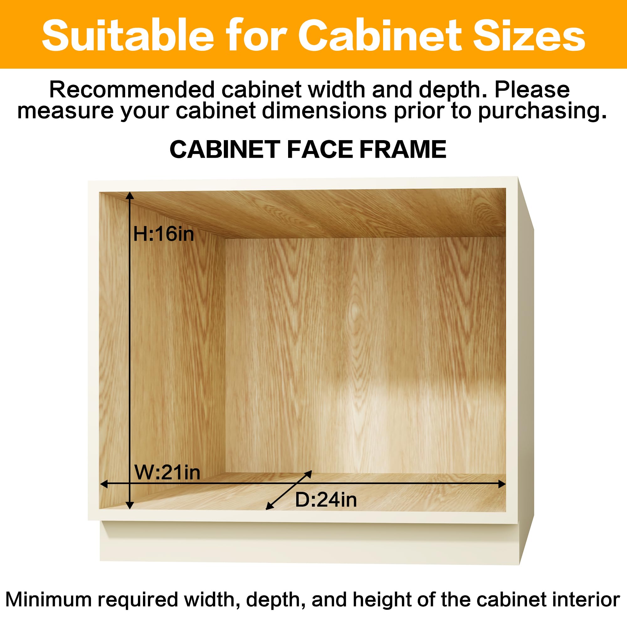 2-Tier Kitchen Cabinet,Pull Out Cabinet Organizer,Shelf and Drawer Organizer Slide Out Pantry Storaqe Basket in Multiple Sizes (12" W x21 D)
