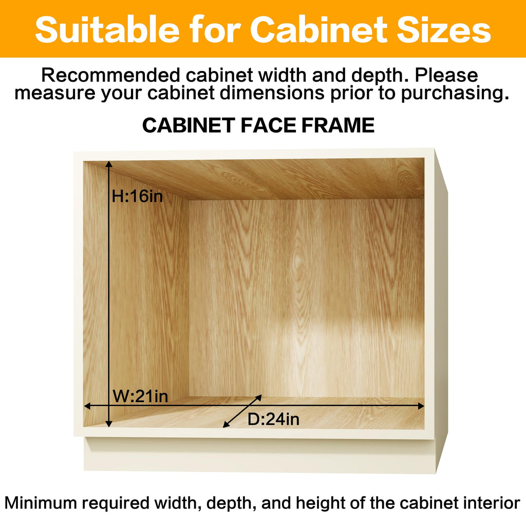 2-Tier Kitchen Cabinet,Pull Out Cabinet Organizer,Shelf and Drawer Organizer Slide Out Pantry Storaqe Basket in Multiple Sizes (12" W x21 D)