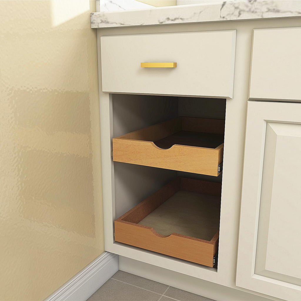 Elysian Under Desk Drawers 30" W × 21" D Add-on Drawers for Under Desk or Cabinet, Multipurpose Drawer Storage for Office Supplies, Smooth Pull Out Cabinet Organizer