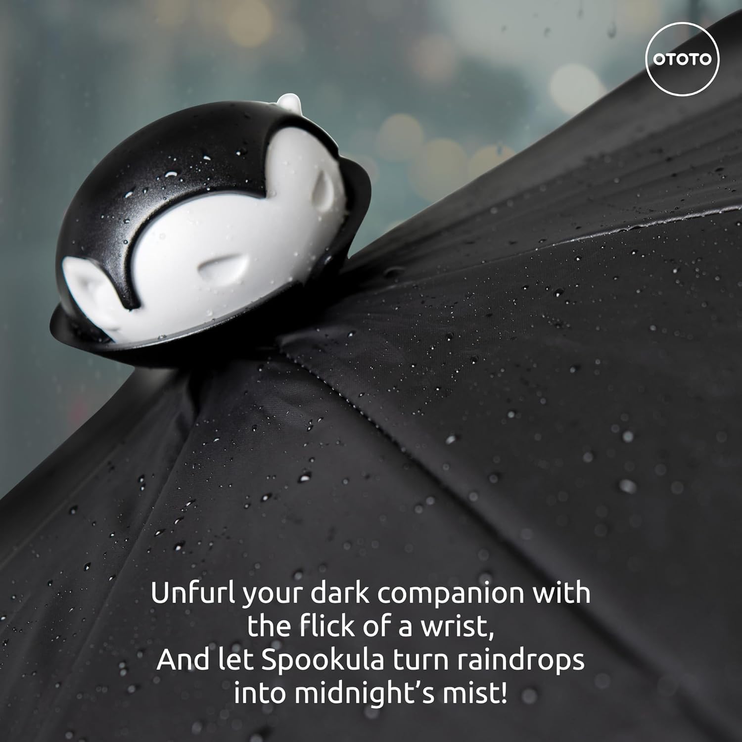 OTOTO NEW! Spookula Vampire Folding, Collapsible, Umbrella, Unique, Goth Accessories, Cool Gifts, Gothic, Black and White, Cute, Rain Umbrella, Spooky, Halloween