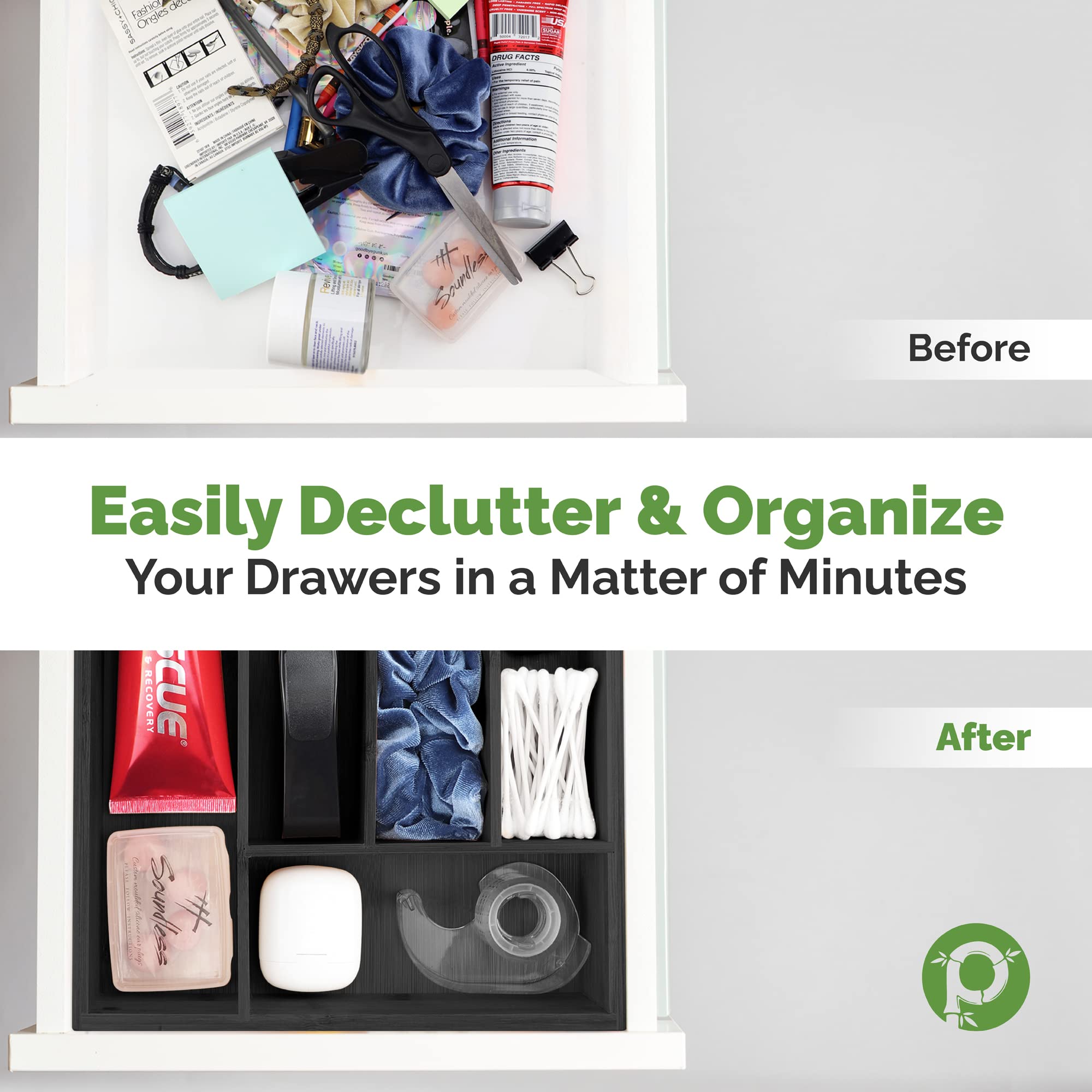 Silverware Organizer - Expandable Kitchen Drawer Organizer - Adjustable Kitchen Drawer Organizer for Utensils, Expandable to 22 Inches Wide, 10 Compartments, Silverware Tray for Drawer