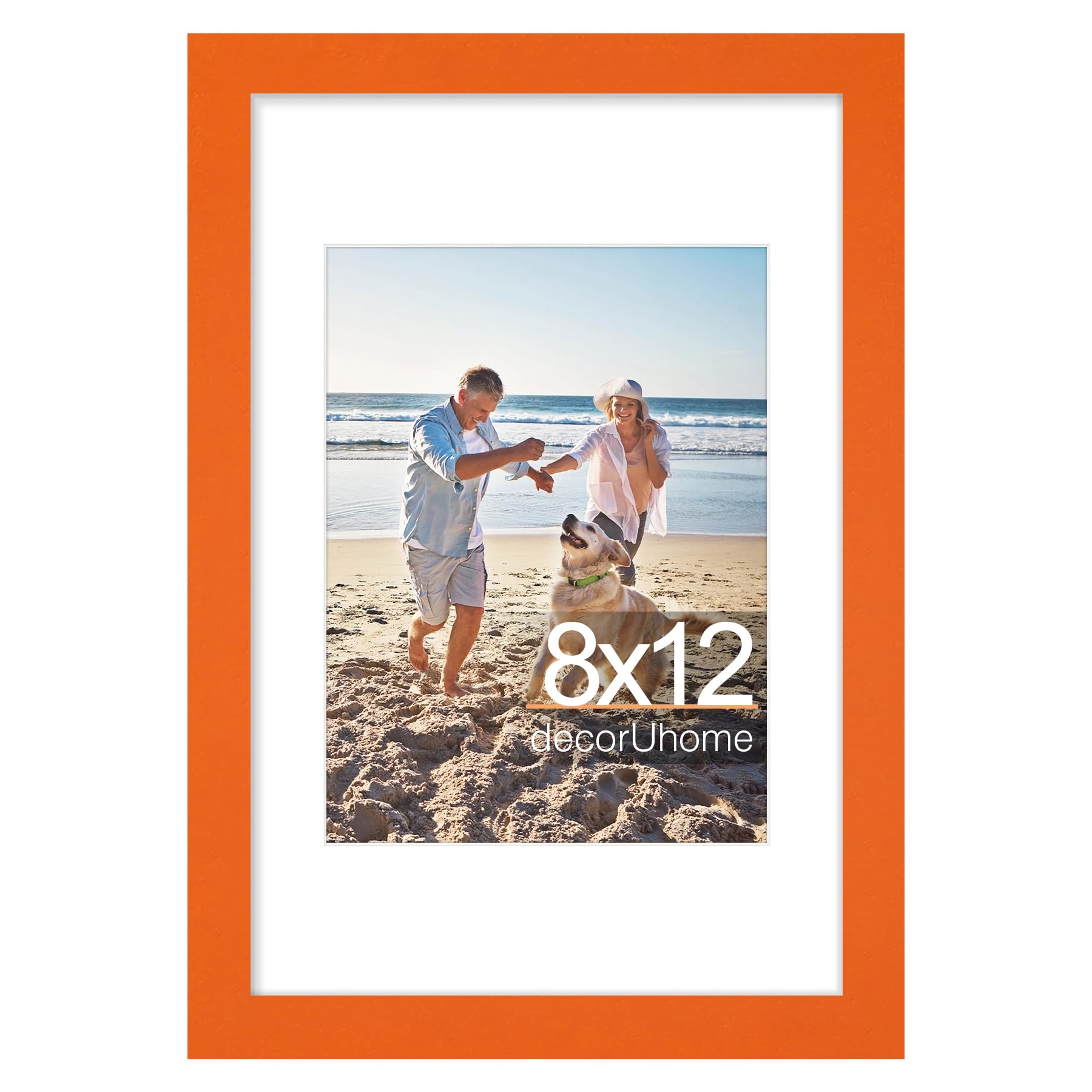 decorUhome 8x10 Picture Frame, Display Pictures 5x7 with Mat or 8x10 without Mat, Wall & Tabletop Display Photo Frame, Black, 1 Pack