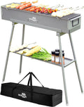 WILLBBQ Commercial Quality Portable Charcoal Grills(31.6x7.1x5.1 inch) with Grill Storage Bag