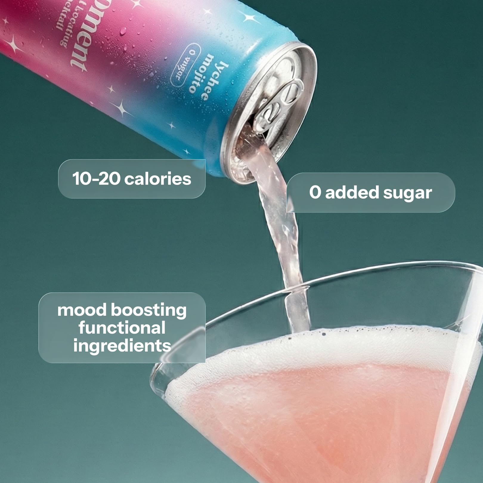Moment Mocktails Non-Alcoholic Drinks (Shark Tank) - Calm, Clarity & Relaxation with L-Theanine & Ashwagandha - Sparkling Adaptogen Drink - 0 Sugar 0 Caffeine - 12 Pack 11.5 fl oz - Classics