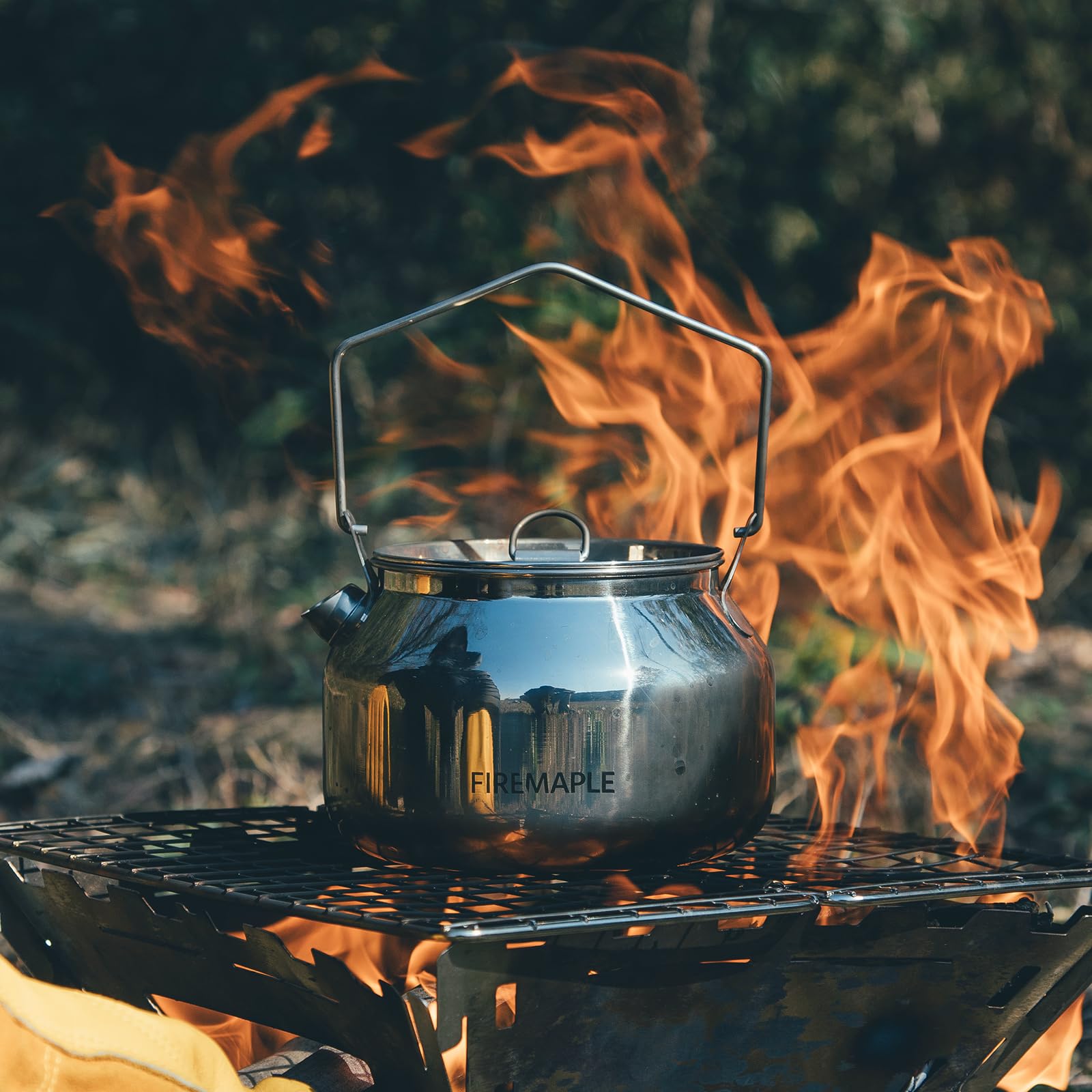 Fire-Maple Antarcti Portable 1.2 Liter Lightweight Stainless Steel Camping Kettle | Durable and Portable Camp Tea Pot | Ideal for Bushcraft and Outdoor Campfire Use