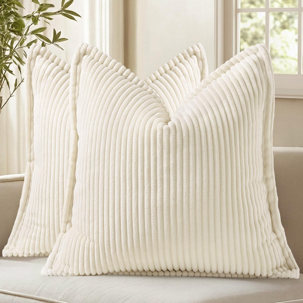 Cream White Throw Pillow Covers