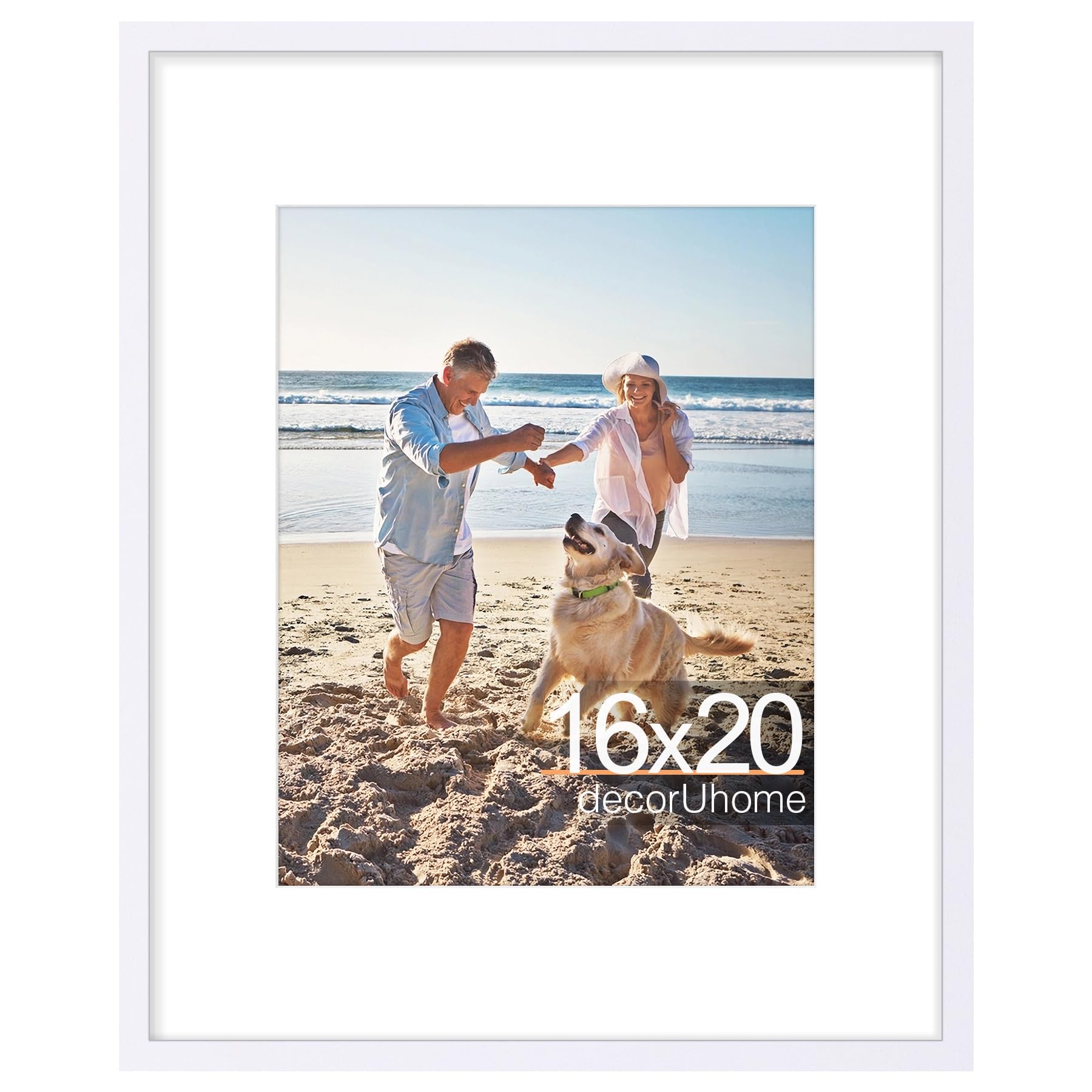 decorUhome 8x10 Picture Frame, Display Pictures 5x7 with Mat or 8x10 without Mat, Wall & Tabletop Display Photo Frame, Black, 1 Pack
