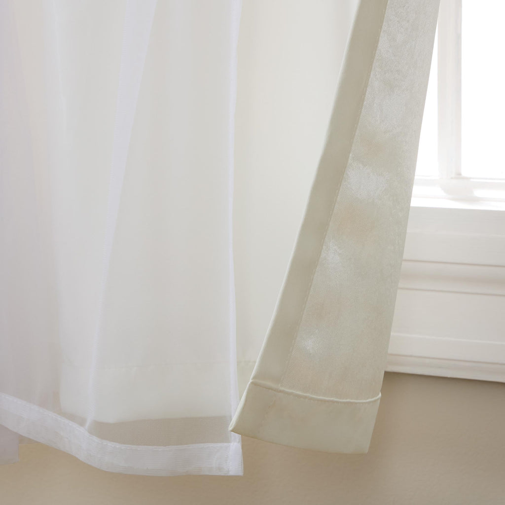 TOWN & COUNTRY LUXE Talia Double Layer Indoor Curtains, Sheer and Room Darkening Blackout, Grommet Top, Energy Efficient, 2-Pack Set, 52"x84", Rose Blush