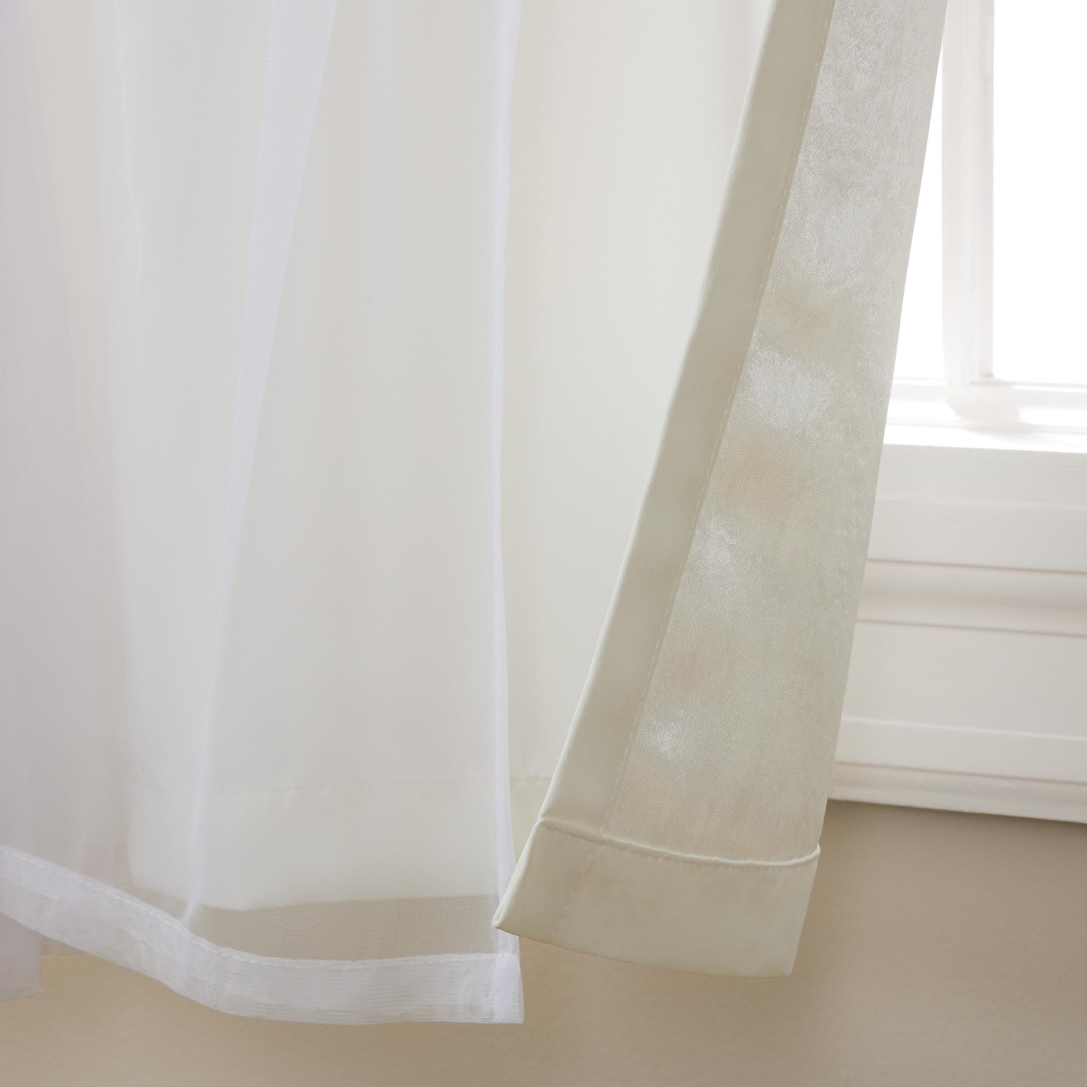 TOWN & COUNTRY LUXE Talia Double Layer Indoor Curtains, Sheer and Room Darkening Blackout, Grommet Top, Energy Efficient, 2-Pack Set, 52"x84", Rose Blush