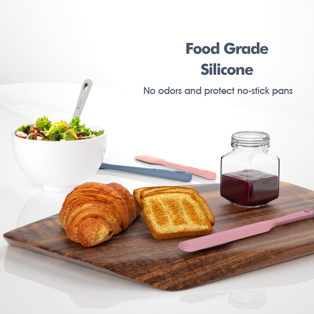 ChefAide 5 Pieces Silicone Spatulas Set, Heat Resistant Rubber Spatula