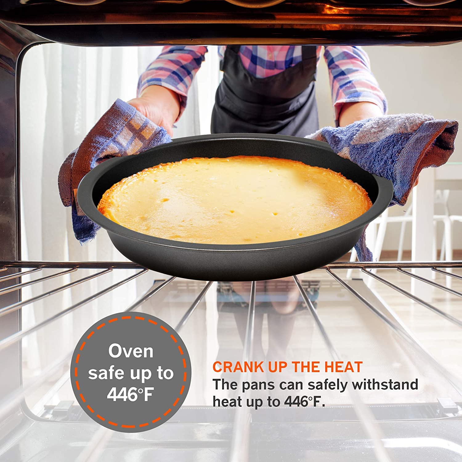 PERLLI Non-Stick 10-Piece Bakeware Set – Carbon Steel with Even Heat Distribution, Oven Safe to 446°F, BPA-Free, Dishwasher Safe, Stackable Baking Tools for Easy Storage and Everyday Cooking - Gray