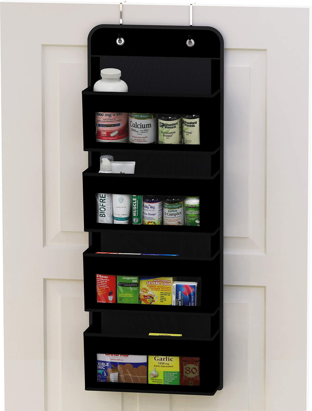 Simple Houseware 6 Clear Window Pocket Over Closet Door Storage Hanging Organizer for Bedroom, Bathroom, Pantry, Beige