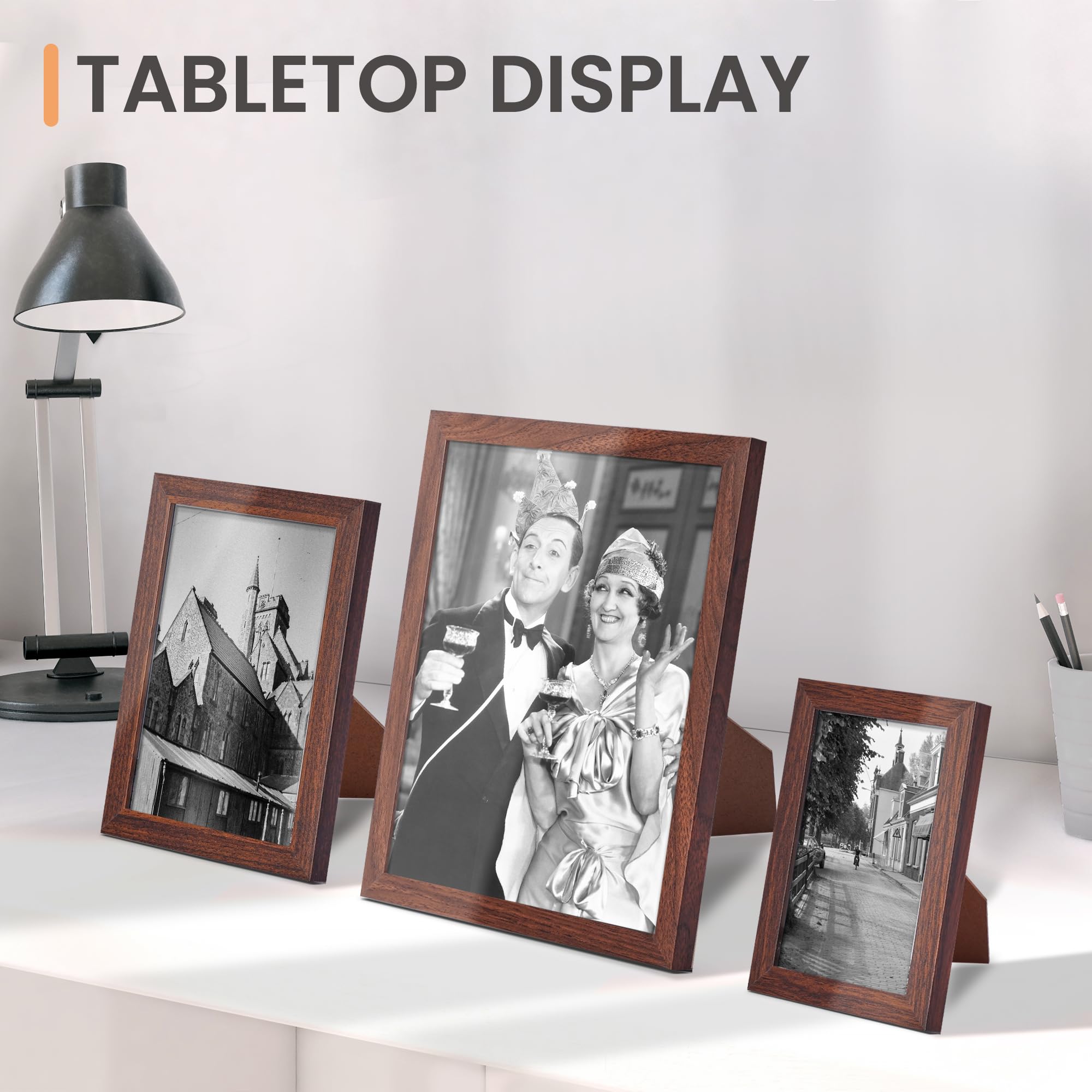 upsimples 10 Pack Picture Frames Collage Wall Decor for Mounting or Tabletop Display, Photo Gallery Frame Set for Family, Multi Sizes Including 8x10, 5x7, 4x6, Black