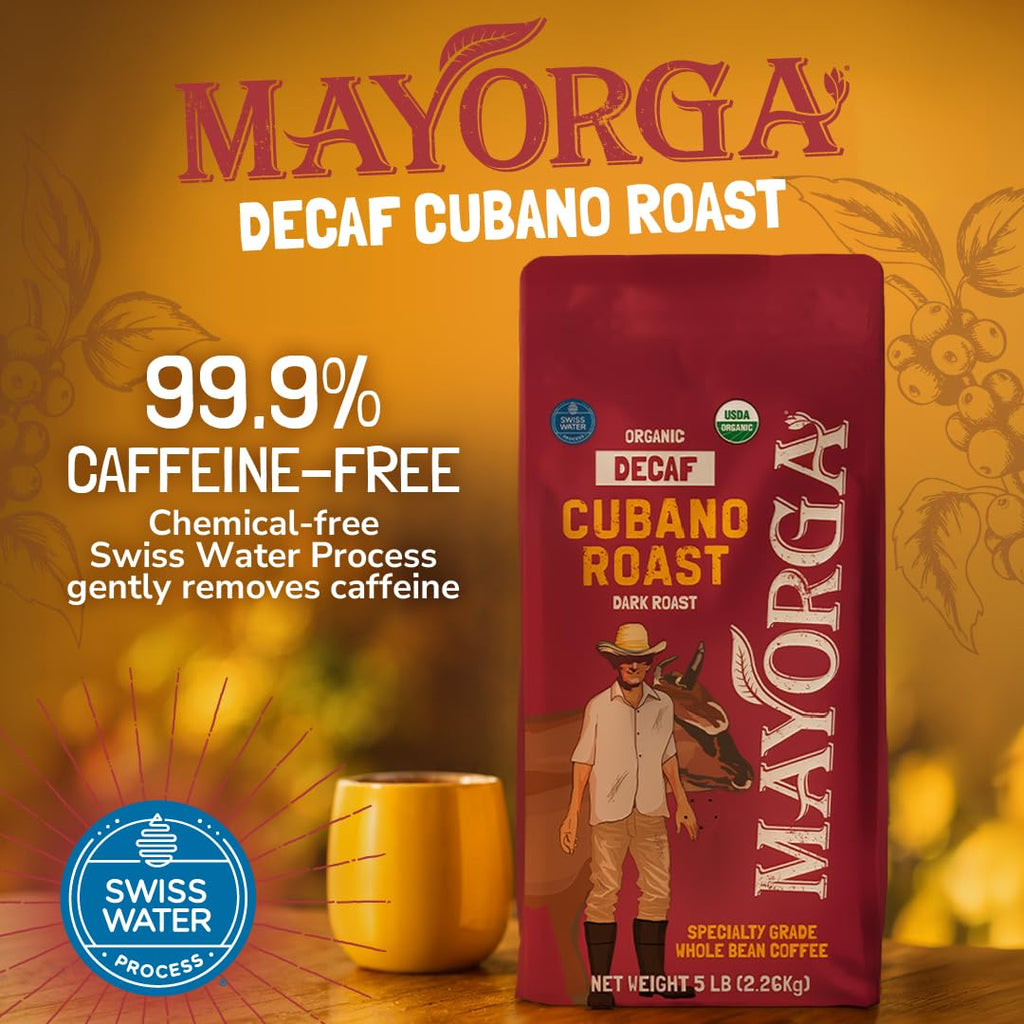 Mayorga Organic Coffee 2lb Cafe Cubano Roast - Dark Roast Whole Bean Specialty Grade Coffee, 100% Arabica, Slow Roasted, Bold and Smooth Flavor with Low Acidity - USDA Organic, Non-GMO, Kosher
