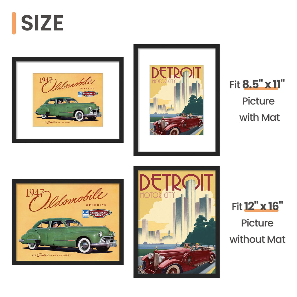 upsimples 5x7 Picture Frame Set of 10, Display Pictures 4x6 with Mat or 5x7 Without, Multi Photo Frames Collage for Wall or Tabletop Display, Black