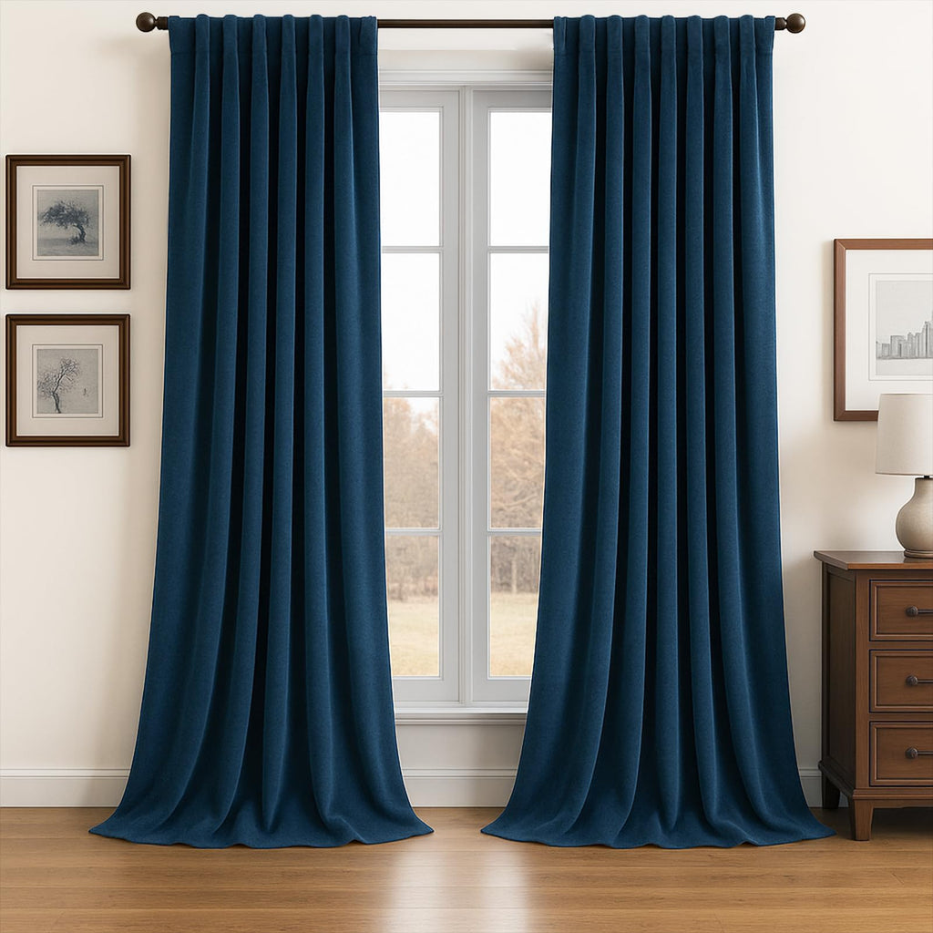 Topfinel Olive Green Velvet Blackout Curtains 84 Inches Long, Soundproof Room Darkening Dark Green Forest Green Thermal Insulated Boho Elegant Moody Back Tab Curtains for Living Room Bedroom 2 Panels
