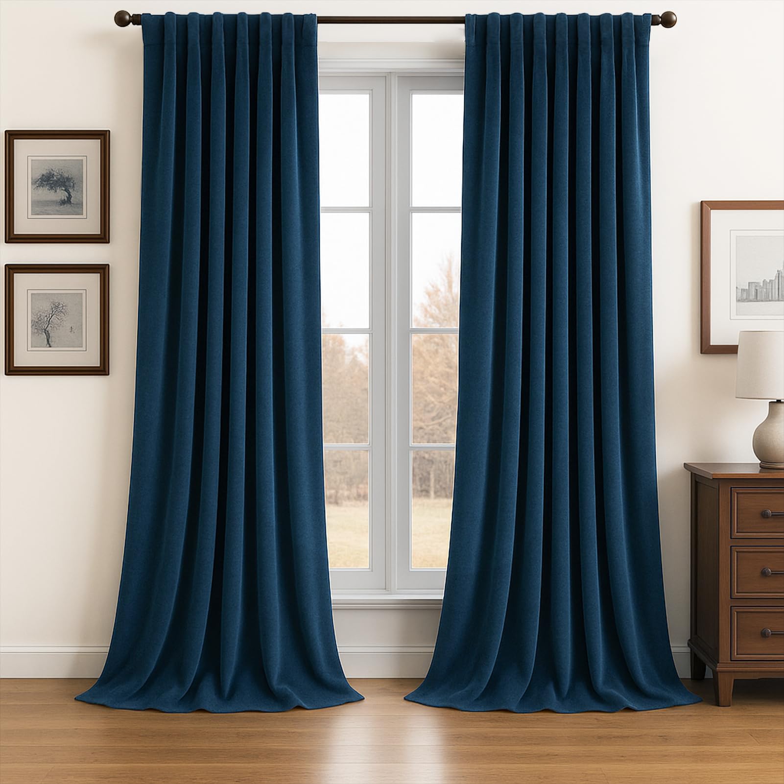 Topfinel Olive Green Velvet Blackout Curtains 84 Inches Long, Soundproof Room Darkening Dark Green Forest Green Thermal Insulated Boho Elegant Moody Back Tab Curtains for Living Room Bedroom 2 Panels