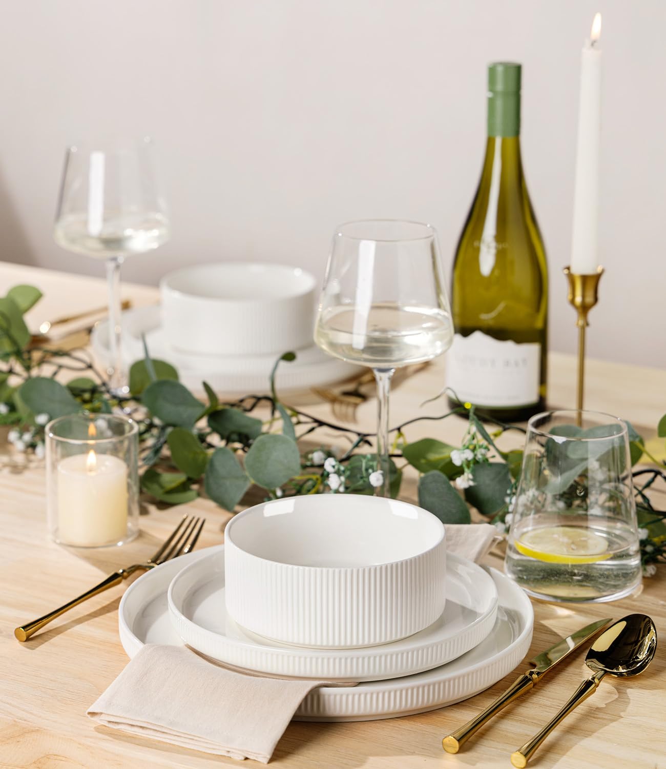 TheTerra Ceramic Dinnerware Sets for 4, 12 Pieces Porcelain Lightweight Speckled Plates and Bowls Sets, Scratch Resistant Dish Set, Oven & Microwave & Dishwasher Safe