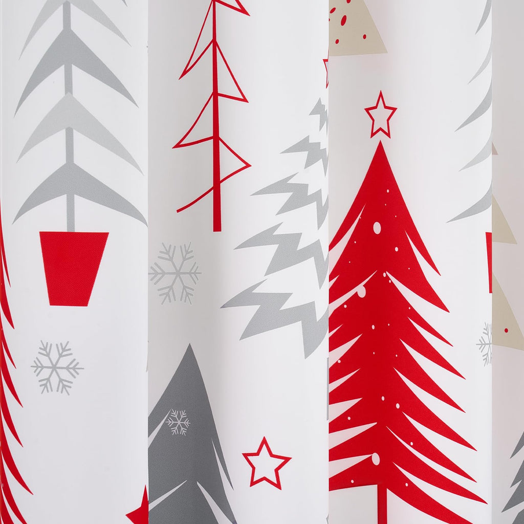 Topfinel Christmas Curtains 84 Inch Length for Living Room 2 Panels Set,Grommet Xmas Decoration Window Curtains with Christmas Tree and Snowflake Print for Bedroom,Set of 2,52x84 Inches Long,White