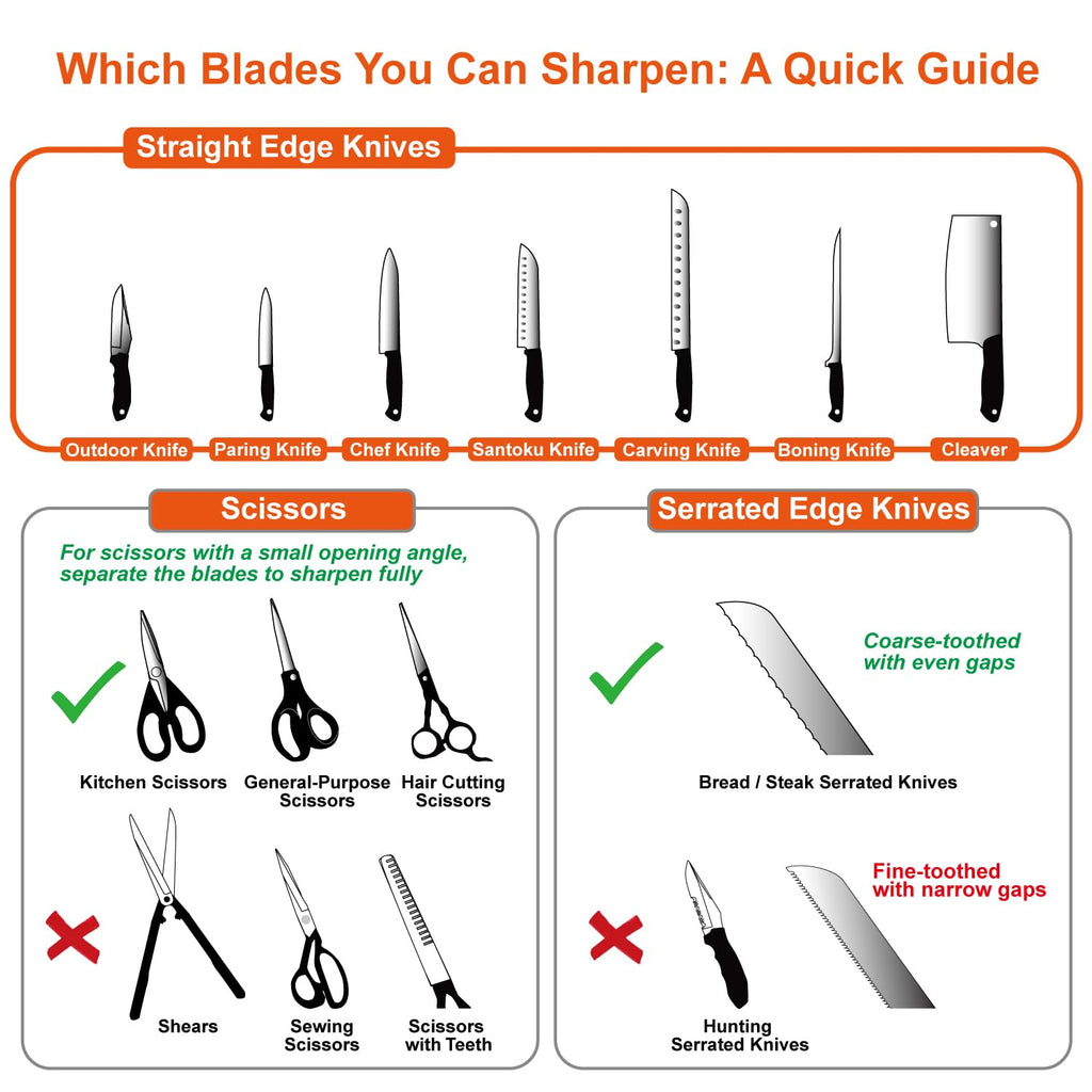 SHARPAL 191H Knife Scissors Sharpener | Repairs, Restores & Sharpens Straight, Serrated & Kitchen Knives – Versatile Sharpening Tool for Blades