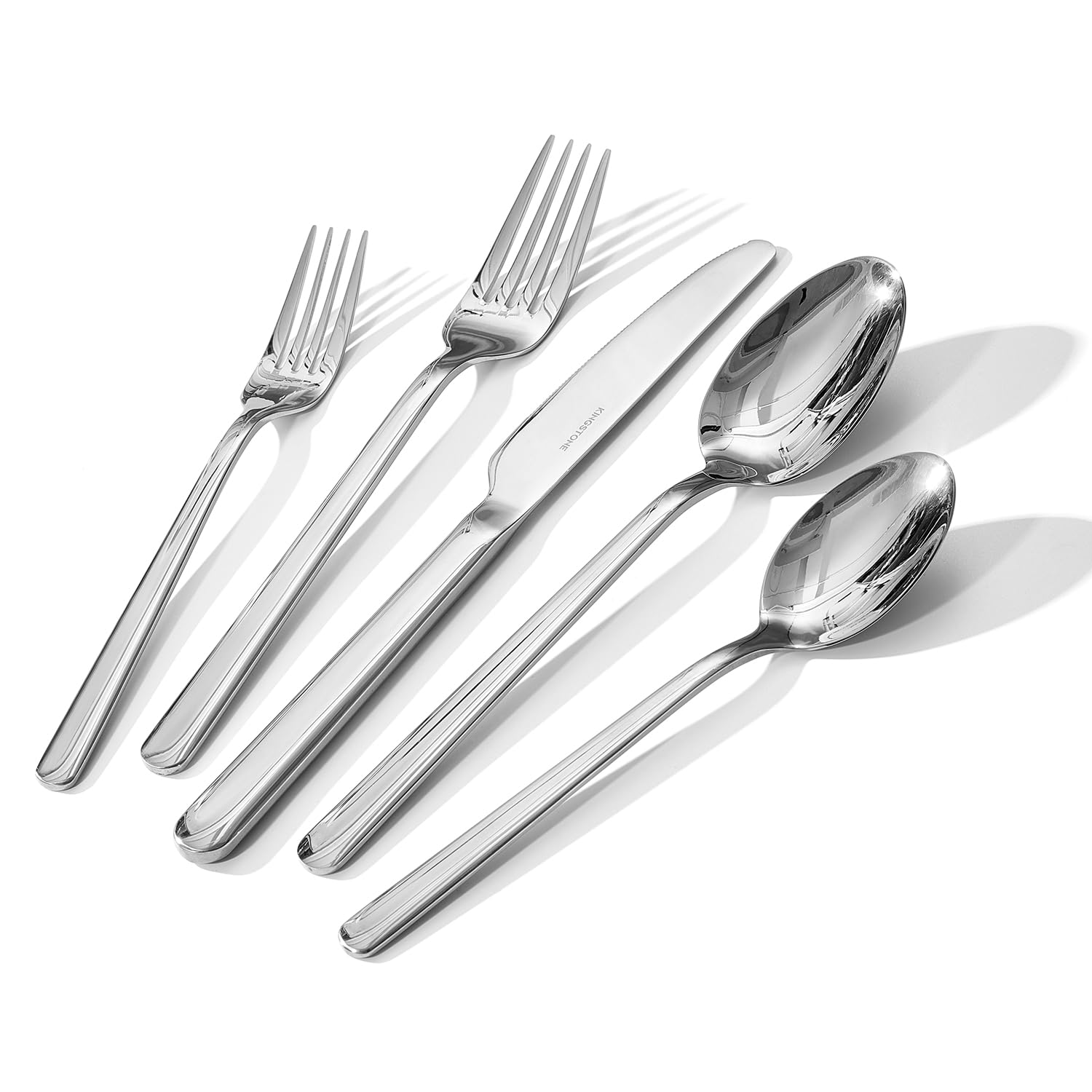KINGSTONE Forged 30-Piece Silverware Set, Matte Flatware Set for 6, 18/10 Stainless Steel Silverware Utensils Set Dishwasher Safe (Matte Silver)
