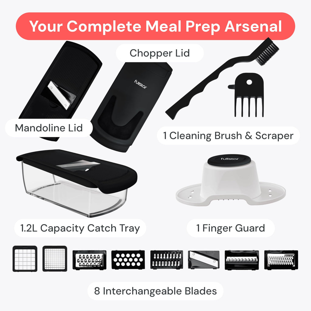 Fullstar The Original Pro Chopper - Vegetable Chopper and Spiralizer, Food Chopper with Container, Fruit Slicer, Kitchen Gadgets & Gifts, Home Essentials (4 in 1, White)