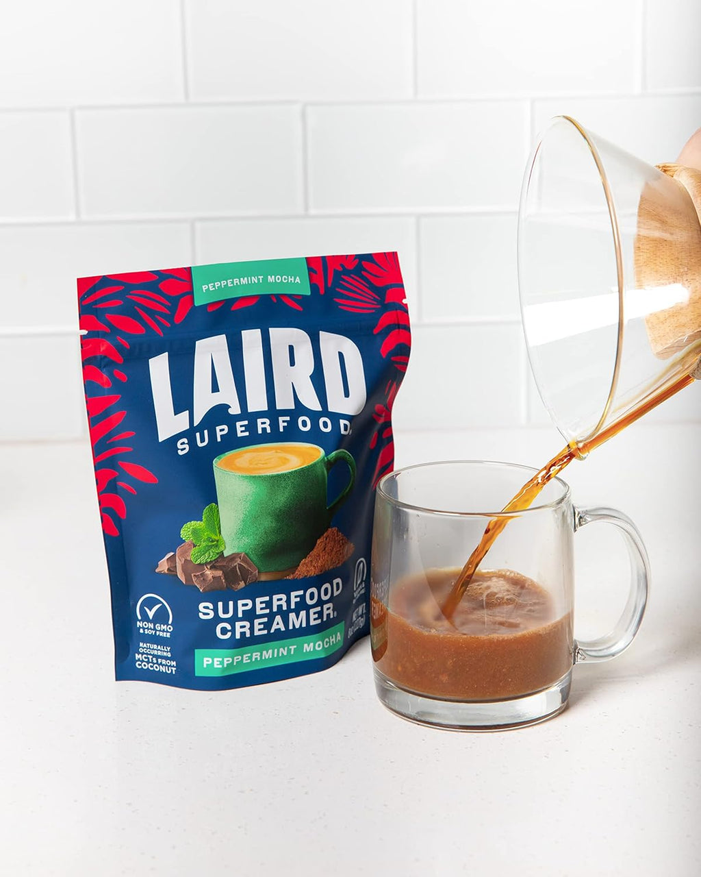 Laird Superfood Non-Dairy Coconut Powder Creamer - Sweet & Creamy + Adaptogens - Superfood Creamer with Functional Mushrooms - Non-GMO, Vegan, 8 oz. Bag, Pack of 1