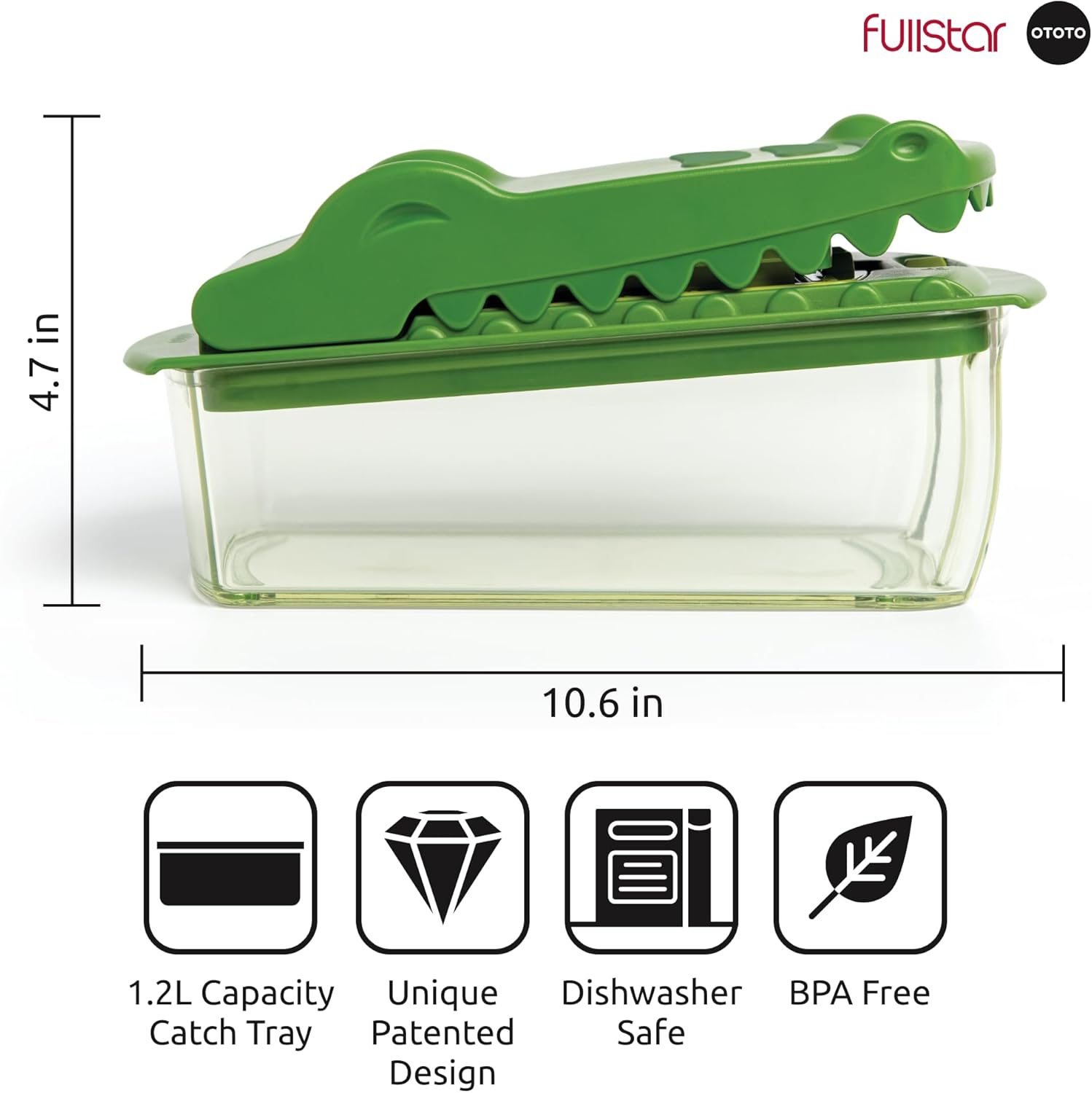 fullstar NEW Fullstar X OTOTO Croc Chop Vegetable Chopper & Slicer - Multifunctional Food Chopper, Crocodile Onion Cutter, Cool Kitchen Gadgets & Housewarming Gifts