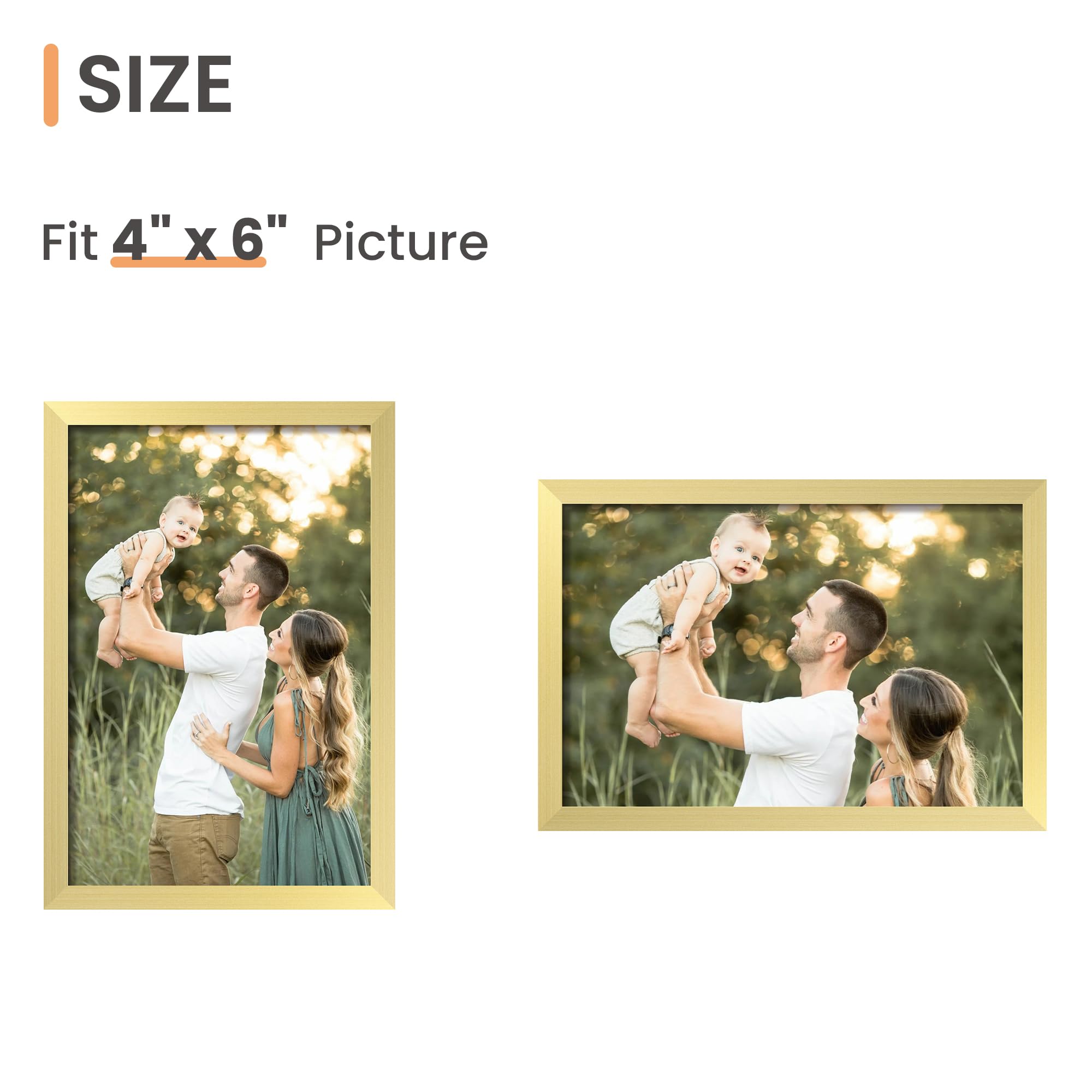 upsimples 5x7 Picture Frame Set of 3, Made of High Definition Glass for 5 x 7 Black Frames, Wall and Tabletop Display Thin Border Photo Frame for Home Décor
